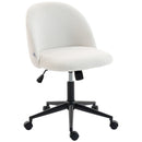 HOMCOM Desk Chair, Fluffy Swivel Office Chair For Makeup Vanity, Cream