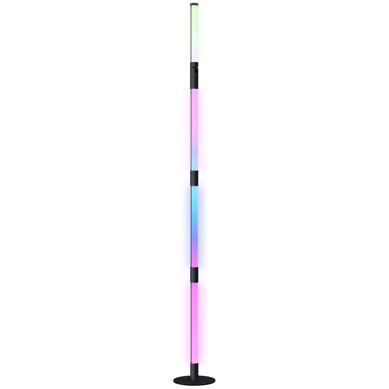 HOMCOM LED Floor Lamp, Corner Floor Lamp with App & Remote Control Dark Grey