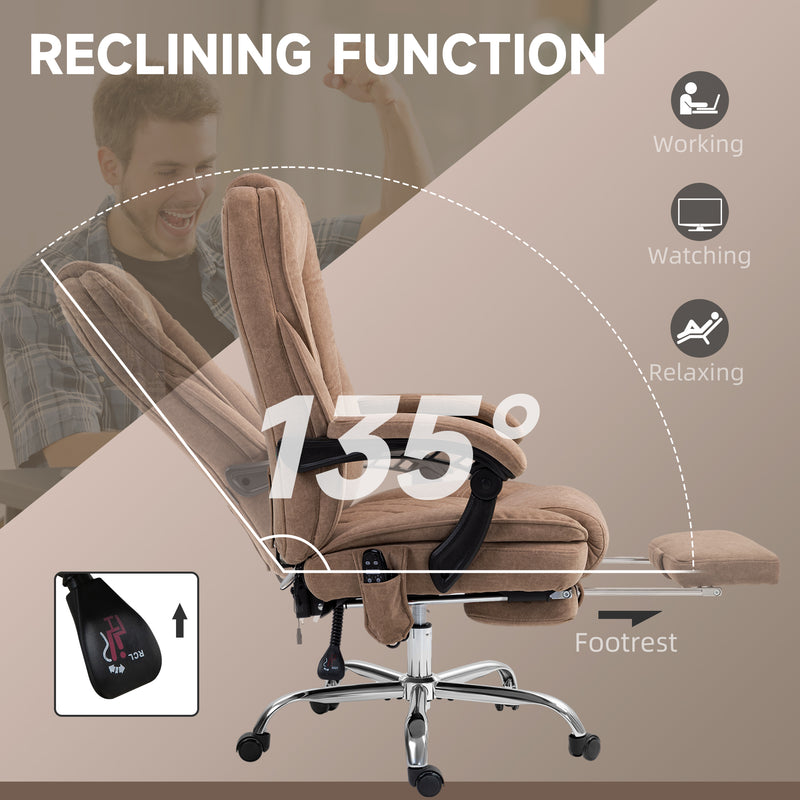 Vinsetto Massage Office Chair, Heated Reclining Desk Chair