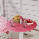 AIYAPLAY Kids Garden Furniture With 2 Folding Chairs And Umbrella, Pink