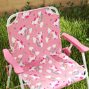 AIYAPLAY Kids Garden Furniture With 2 Folding Chairs And Umbrella, Pink