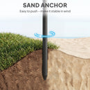 Outsunny 1.8 m Beach Umbrella Parasol with Sand Anchor, Tilt, Blue/White