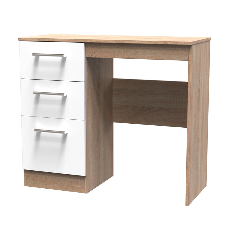 Milan Ready Assembled Dressing Table - White Gloss / Oak