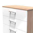 Milan Ready Assembled Chest Of Drawers with 4 Drawers - White Matt / Oak