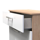 Milan Ready Assembled Chest Of Drawers with 4 Drawers - White Matt / Oak