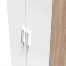 Milan Ready Assembled Wardrobe with 2 Doors - White Matt / Oak
