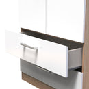 Milan Ready Assembled Wardrobe with 2 Doors and 2 Drawers - White Matt / Oak