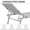 Outsunny Camping Cot Picnic Sun Lounger Portable Folding Chaise Chair Grey