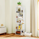 HOMCOM 5-tier Display Shelving Storage Bookcase S Shape Bookshelf, White