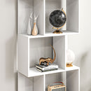 HOMCOM 5-tier Display Shelving Storage Bookcase S Shape Bookshelf, White