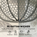 Outsunny Hanging Egg Chair, Rattan Swing Chair with Stand, Dark Grey
