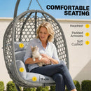 Outsunny Hanging Egg Chair, Rattan Swing Chair with Stand, Dark Grey