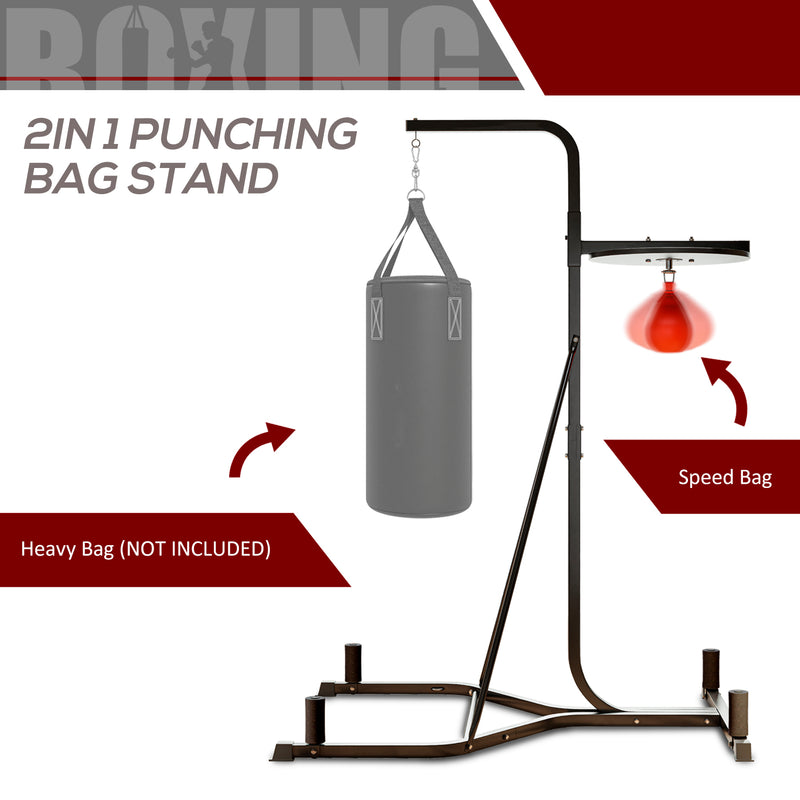HOMCOM Free-Standing Speed Bag Platform, Adjustable Boxing Punch Bag, Black