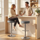 HOMCOM Bar Stools Set Of 2, Height Adjustable Breakfast Bar Chairs, Grey