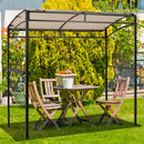7 Feet Grill Gazebo with Serving Shelf and Storage Hooks-Beige