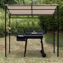 7 Feet Grill Gazebo with Serving Shelf and Storage Hooks-Beige