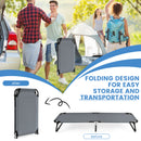 Folding Camping Bed with Non-slip Feet for Travel Patio Beach-Grey