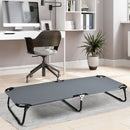 Folding Camping Bed with Non-slip Feet for Travel Patio Beach-Grey