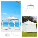 3x3M Metal Gazebo With Side Walls For Garden Patio Camping Event