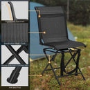 360Â° Swivel Hunting Blind Chair With Sturdy Metal Frame Support Up To 330 Lbs-Black