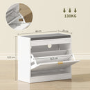HOMCOM Shoe Bench with 1 Flip Drawer, Cushion, 5 Pairs for Entryway White