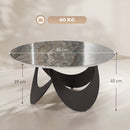 HOMCOM Coffee Table Sintered Stone Top Brown And Black