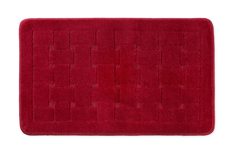 Orkney - Crosshatch Bath mat in Bordeaux