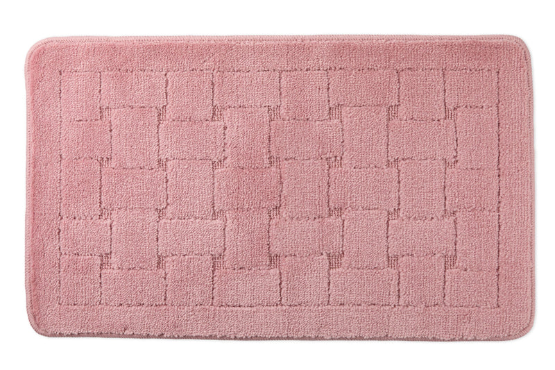 Orkney - Crosshatch Bath mat in Blush Pink