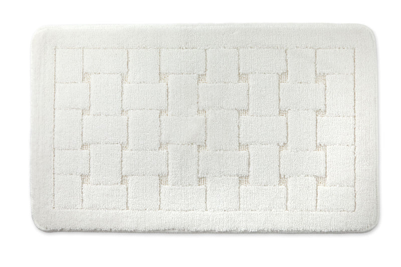 Orkney - Crosshatch Bath mat in White