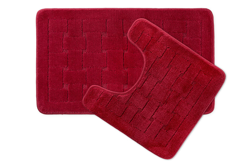 Orkney - Crosshatch 2 Pc Bath Set in Bordeaux