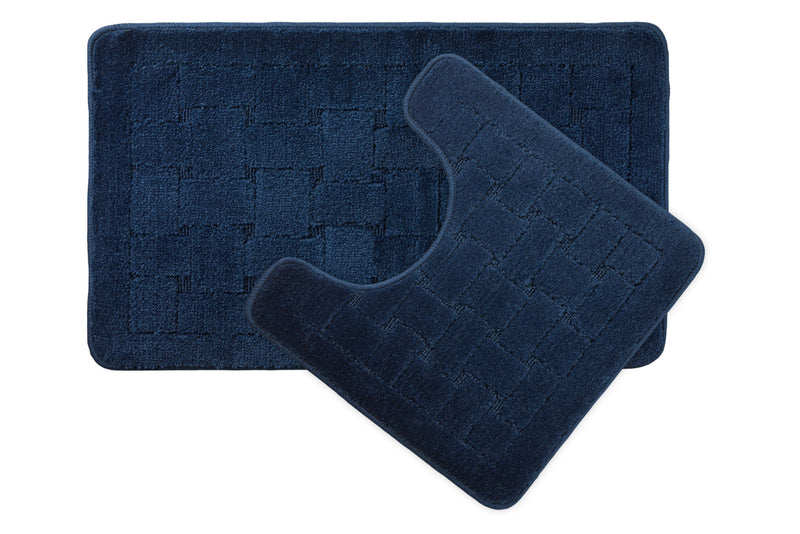 Orkney - Crosshatch 2 Pc Bath Set in Navy