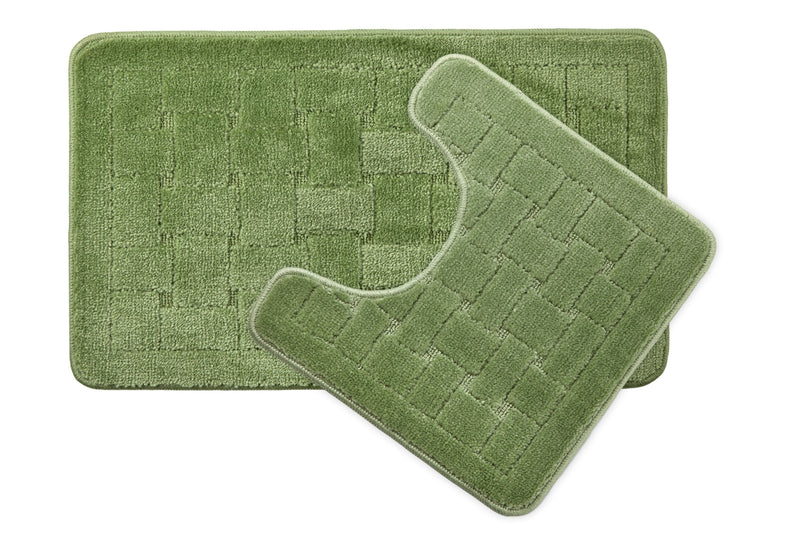 Orkney - Crosshatch 2 Pc Bath Set in Sage Green