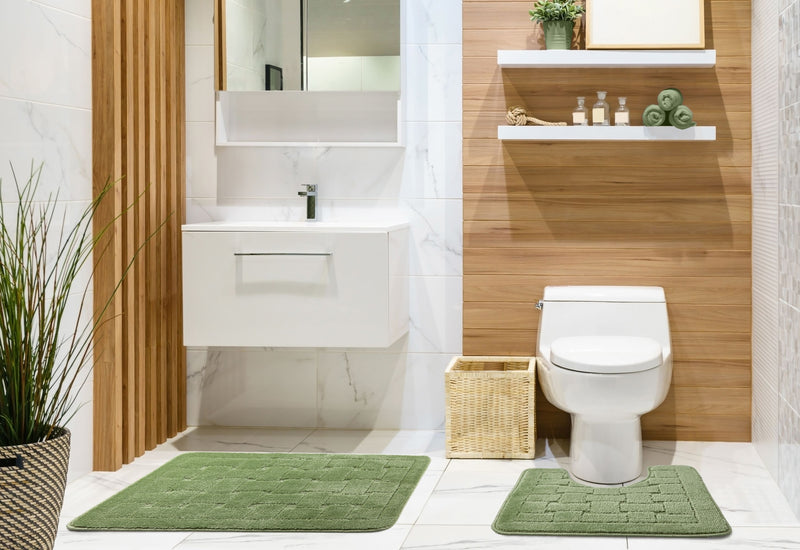 Orkney - Crosshatch 2 Pc Bath Set in Sage Green