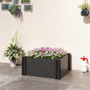 Outsunny 2 x 2 x 1ft Vinyl Raised Garden Bed Kit, Dark Grey