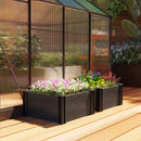 Outsunny 2 x 2 x 1ft Vinyl Raised Garden Bed Kit, Dark Grey