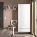 Cairo Tall 2 Drawer Double Wardrobe in White Matt