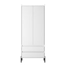 Cairo Tall 2 Drawer Double Wardrobe in White Matt