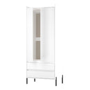 Cairo Tall 2 Drawer Double Wardrobe in White Matt
