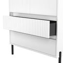 Cairo Tall 2 Drawer Double Wardrobe in White Matt