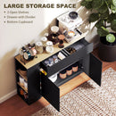 HOMCOM Sideboard, Storage Cabinet With 2 Drawers, 3 Open Shelves, Black