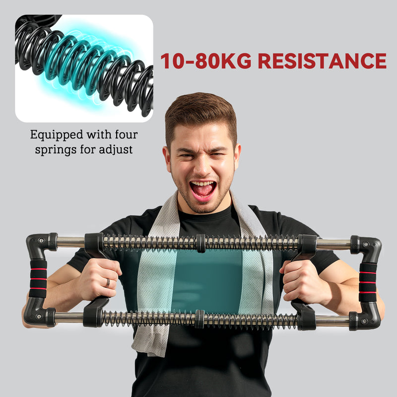 SPORTNOW Chest Expander with 10-50kg Adjustable Resistance for Men, Women