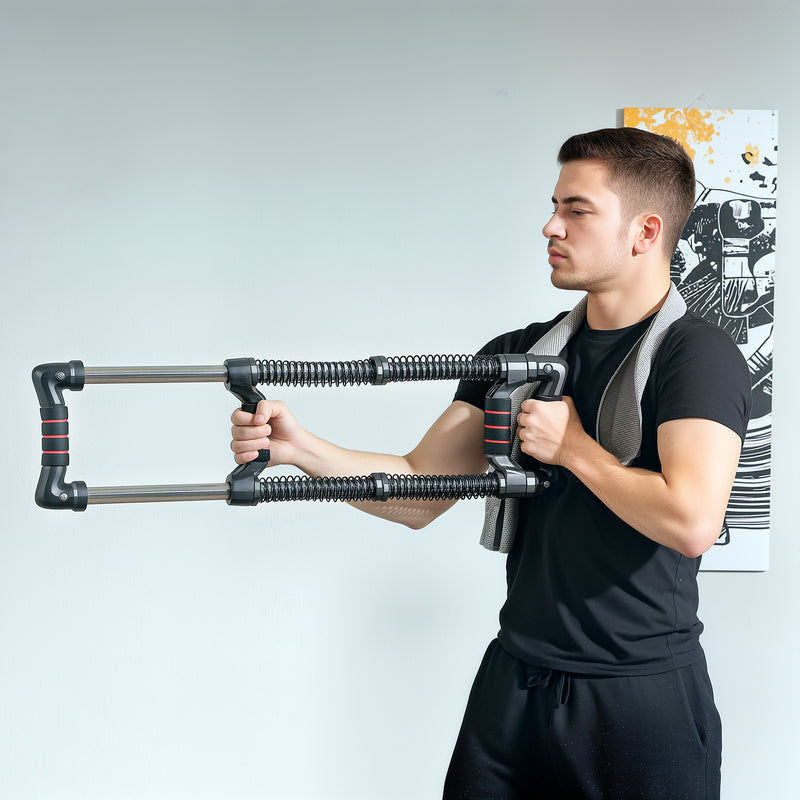 SPORTNOW Chest Expander with 10-50kg Adjustable Resistance for Men, Women