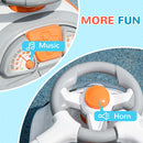 AIYAPLAY 3 in 1 Ride on Push Car, Cartoon Robot Foot to Floor Slider - White