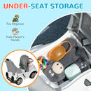 AIYAPLAY 3 in 1 Ride on Push Car, Cartoon Robot Foot to Floor Slider - White