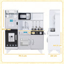 AIYAPLAY Kids Play Kitchen Toy Kitchen With Stove Sounds, Ice & Coffee Maker