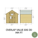 Garden Value Overlap 6 X 6 Double Door Shed