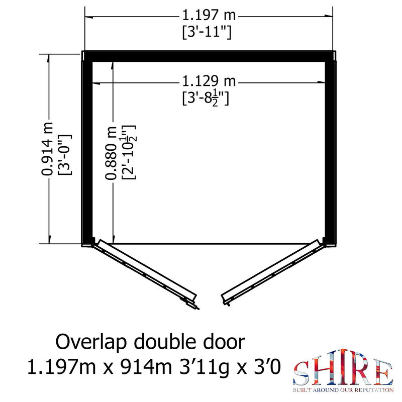 Garden Value Overlap 4 X 3 Double Door Shed