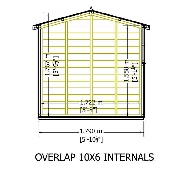 Garden Value Overlap 10 X 6 Apex Shed