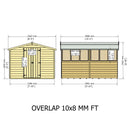 Garden Value Overlap 10 X 8 Apex Shed