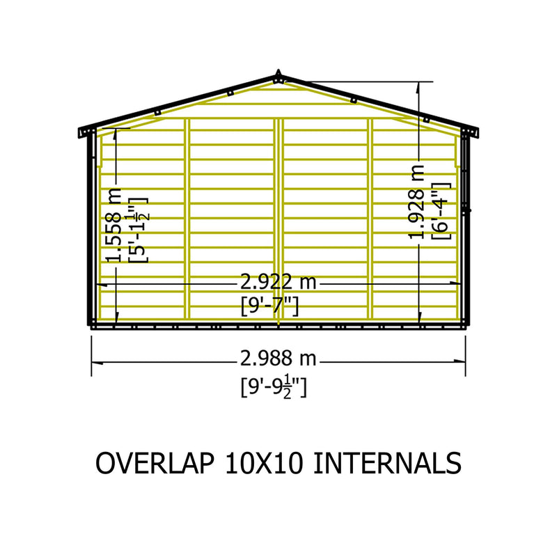 Garden Value Overlap 10 X 10 Apex Shed